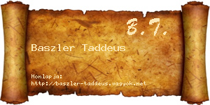 Baszler Taddeus névjegykártya